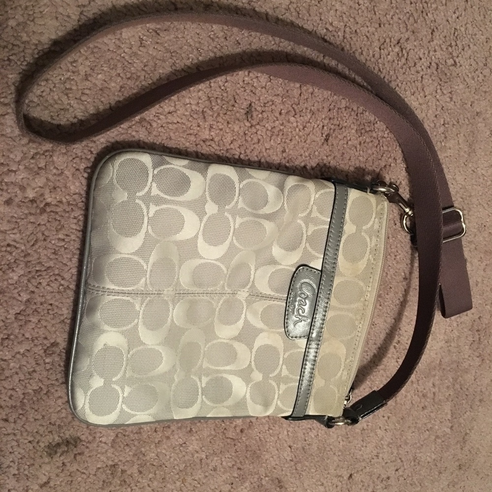 Silver coach purse